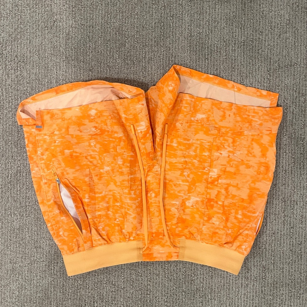 Vibrant Orange Patterned Shorts - image 1